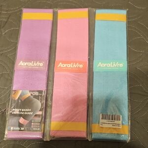 AoraLive Booty Bands Set - Purple, Pink, Blue